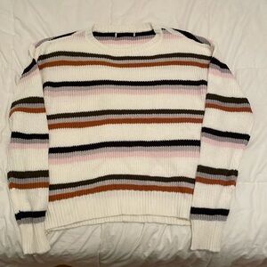 Long sleeves sweater, black, grey, orange, white pink, medium